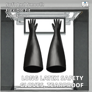 New Design <b>Long</b> Latex Smooth Texture Flexible Safety <b>Gloves</b> Waterproof Work Dry Box Isolator with Tear Resistance - Product Image 2