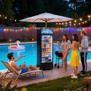 Réfrigérateur commercial pour supermarché, vitrine réfrigérée à porte simple avec éclairage LED et système anti-givre pour boissons - Product Image 4