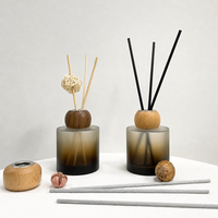 Bouteille diffuseur en verre transparent coloré, flacon rond de luxe vide pour diffuseur de parfum à bâtonnets, pour huiles essentielles et décoration intérieure