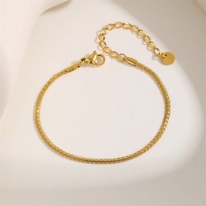 Simple New <b>Rope</b> Chain <b>Bracelet</b> Waterproof 18k Golen Plated Jewelry Sets for Women - Product Image 2