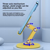 Support de téléphone pliable pour tablette et téléphone, mécanisme à trois axes de bureau, rotation à 360°, trou de charge réservé, hauteur réglable