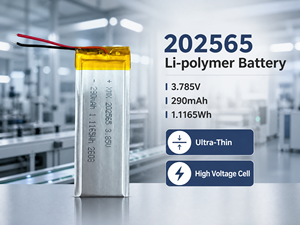 Batterie Li-polymère ultra-mince 202565 3.85V 290mAh avec connecteur filaire, cellule rechargeable OEM personnalisée pour appareils portables - Product Image 5