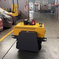 Compacteur routier portatif à double roue 505 kg, tambour de 600 mm, vibration 70 Hz, 0-4 km/h, rouleau vibratoire autoporté, démarrage électrique