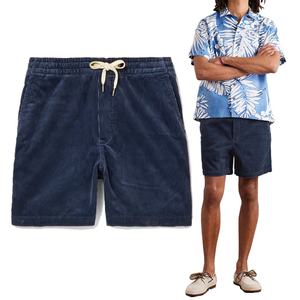 Pantalones Cortos Casuales de Verano con Logotipo Personalizado para Hombre, Pierna Recta, Algodón, Corduroy, Cintura Elástica con Cordón - Product Image 1