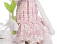 Poupée Lapin de Pâques Faite à la Main SOTE de 24 Pouces avec Tissu Doux Décoré de Carottes et de Fleurs, Décoration Personnalisée pour la Maison avec Logo