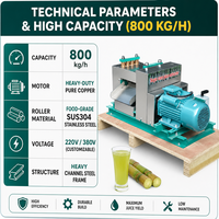 Machine à jus de canne à sucre, broyeur de canne à sucre, extracteur de jus de canne à sucre efficace, moteur pour restaurant, usage agricole, 4 kW, 220/380 V