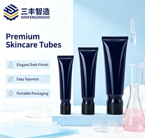 Black Oval Plastic Cosmetic Tube with Screw Cap for <b>Sunscreen</b> BB Cream - Product Image 5