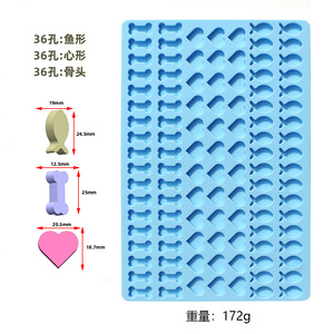Mini Dog Treat molds-Donuts Pizza Fish Heart Bone Pet Paw khuôn nướng bánh quy Cookie Kẹo sô cô la Silicone <span class=keywords><strong>moude</strong></span> bánh công cụ - Product Image 3