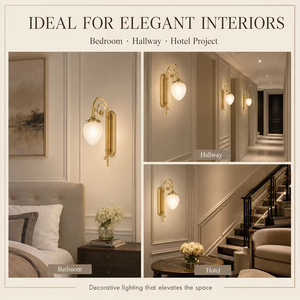 Classic Antique Brass <b>Wall</b> <b>Sconce</b> Single <b>Light</b> European Decorative <b>Wall</b> Lamp with Frosted Glass Shade for Bedroom Hallway Hotel - Product Image 4
