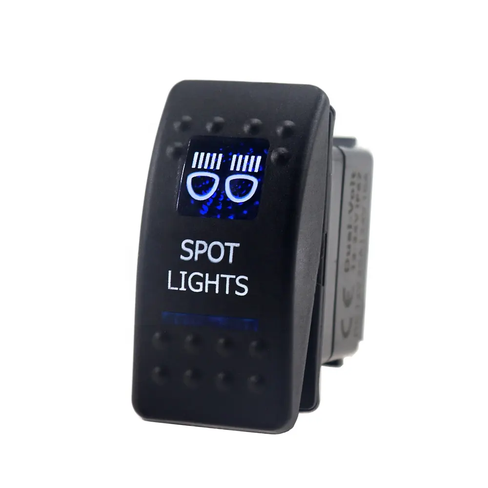 Amomd IP66 Wasserdichte 5Pin 12V/24V Blau LED Spot Licht Momentary Rocker Schalter Für Auto Boot