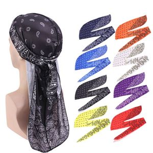 Durag in Poliestere all'Ingrosso, Cappello Designer 360 Waves, Bandana Paisley Durag da Uomo con Coda Lunga, Hip Hop, per Esterni - Product Image 3