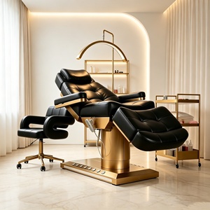 RJ Luxury Black Gold Beauty Salon Equipment 3 Motor Electric Massage Cosmetic Extension Spa <b>Adjustable</b> Eyelash Facial Beauty Bed - Product Image 2