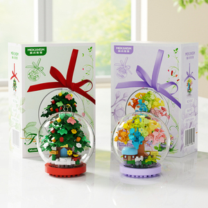Nouvel ensemble de construction éducatif en micro-briques, modèle cabane dans les arbres et boule de cristal, jouet DIY en plastique ABS pour enfants, décoration suspendue de Noël - Product Image 5