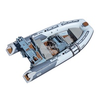 Bateau gonflable rigide à coque en aluminium Hypalon de 13 pieds, nervure ouverte 390 avec console centrale de luxe