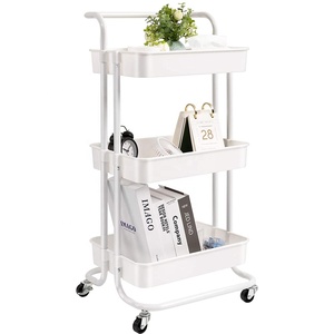 Chariot de service en <span class=keywords><strong>plastique</strong></span> <span class=keywords><strong>utilitaire</strong></span> pour la cuisine, chariot mobile à roulettes, îlot de cuisine, meuble d'îlot, chariot de rangement avec roulettes - Product Image 2