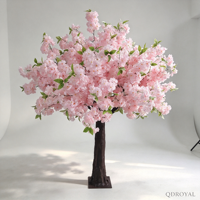 Vente en gros d'arbres artificiels en soie rose et blanc, cerisiers en fleurs, décorations d'intérieur et d'extérieur, arbres artificiels