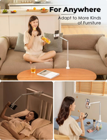 Support de téléphone intelligent flexible sur trépied surélevé, pour bureau ou lit, support de téléphone pour table ou téléphone