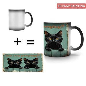 Taza Mágica Negra Esmerilada de 11 oz, Taza de Cerámica que Cambia de Color con el Calor, Tienda de Artículos Novedosos - Product Image 4
