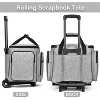 Sac fourre-tout à roulettes pour femmes Sac à couture artisanal à roulettes Sac de professeur à roulettes avec main pliante amovible