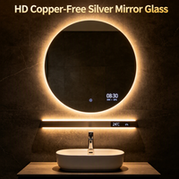 Miroir de salle de bain intelligent à LED dimmable, mural, en verre Shunhua, forme personnalisée, miroir tactile pour la rénovation de la salle de bain