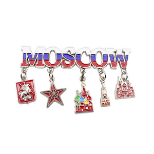 Haute qualité personnalisé métal 3d émail <span class=keywords><strong>russie</strong></span> moscou <span class=keywords><strong>tourisme</strong></span> Souvenir bâtiment pendentif aimant de réfrigérateur - Product Image 1