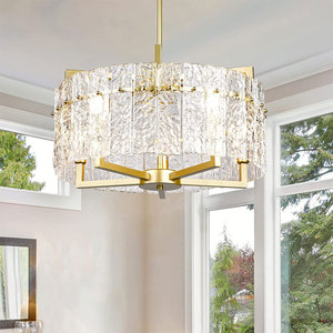 Girban — lustre LED doré au design Art déco moderne, produit de luxe, luminaire décoratif d'intérieur, idéal pour un salon, une salle à manger, un Restaurant ou un Bar - Product Image 4