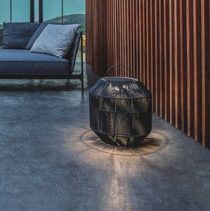 Venta caliente IP54 impermeable al aire libre e Interior suelo de esquina portátil ratán tejido Solar patio LED campamento linterna <span class=keywords><strong>para</strong></span> jardines - Product Image 4