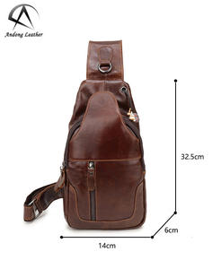 Bolso de Hombro y Pecho para Hombre, de Cuero Vacuno Genuino, Estilo Urbano, Casual, Multifuncional, Bandolera, para Viajes - Product Image 2