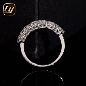 Wholesale Heart Shape Full Eternity <b>Ring</b> Lab Grow Diamond <b>Stack</b> Heart <b>Ring</b> S925 <b>Silver</b> Platinum Plated Wedding Jewelry For Lady - Product Image 2
