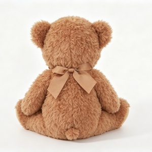 Sac à dos en peluche personnalisé avec nœud en ruban, marron clair, design classique, style assis, rembourrage en coton PP, hauteur 51-99 cm, unisexe, pour fêtes - Product Image 2