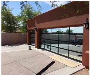 American Master Residencial <span class=keywords><strong>Florida</strong></span> Bien Aprobado 18x8 Puerta de garaje sin marco de vidrio negro - Product Image 5