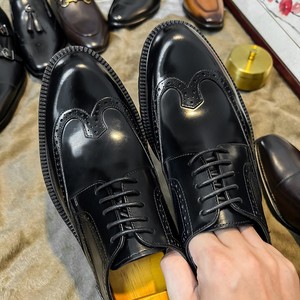 Chaussures habillées pour hommes Shadow Cow en cuir véritable, chaussures de luxe pour marié, chaussures de mariage pour hommes, style italien de luxe, chaussures Oxford grande taille - Product Image 3