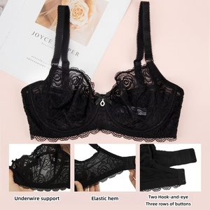 <span class=keywords><strong>Sujetador</strong></span> Deportivo Ultrafino con Tirantes Ajustables, Espalda Cruzada, Encaje Floral <span class=keywords><strong>Transparente</strong></span>, Poliéster Tejido, Copa Completa, Ropa Interior de Talla Grande <span class=keywords><strong>para</strong></span> Mujer - Product Image 2