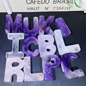 Ornamenti in Cristallo Lucidato di Alta Qualità a Prezzo di Fabbrica, Lettere Energetiche in <span class=keywords><strong>Ametista</strong></span> e Quarzo Rosa, Regalo Artigianale - Product Image 2