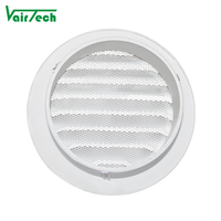 Capuchon de bouche d'aération mural rond en aluminium cvc personnalisé couvercle de bouche d'aération blanc avec filet