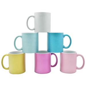 Tasses à sublimation en céramique blanche avec revêtement, design moderne, écologiques, sans danger pour les aliments, compatibles lave-vaisselle, argenté doré nacré brillant - Product Image 6