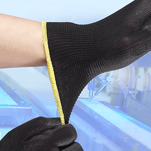 Guantes DE TRABAJO XINGYU con certificado CE, <span class=keywords><strong>PU</strong></span> negro con forro de nailon EN388, seguros para mecánico de jardín, mejora y limpieza del hogar - Product Image 2