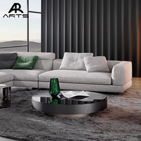 Table basse de luxe moderne Foshan Factory avec finition dorée pierre frittée dessus en marbre pour canapé de salon