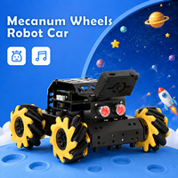 Kit de voiture intelligente Zetok 4WD avec roues Mecanum, programmable par IDE, évitement d'obstacles, mouvement omnidirectionnel à 360°, éducation STEM, robotique