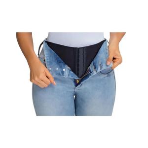 <span class=keywords><strong>Jeans</strong></span> de contrôle du ventre de levage des fesses avec ceinture intérieure <span class=keywords><strong>Jeans</strong></span> taille haute avec Super Lipo Spandex Denim Corset Jean à jambe droite - Product Image 1