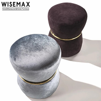 WISEMAX mobilier de salon de luxe canapé pouf latéral repose-pieds ottoman sous le bureau tabouret de maquillage en velours tabouret ottoman rond