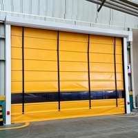Porte empilable en PVC haute vitesse, porte automatique résistante au vent pour entrepôt et usine