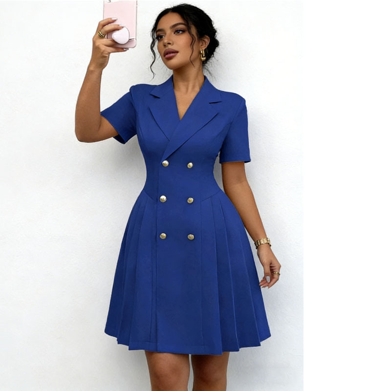 Elegant Vintage Spring Pleated Chiffon A