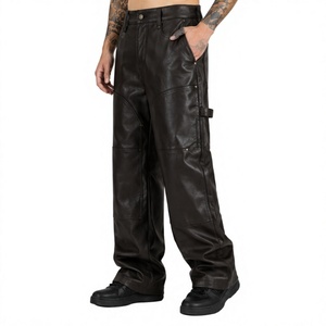 Pantalon large en cuir véritable pour homme – Respirant, confortable, coupe décontractée – Prix de gros - Product Image 2