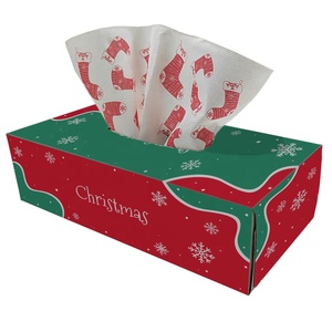 Mouchoirs en papier personnalisés Damon-Tissue, thème Noël, imprimés, 3 plis, en pâte <span class=keywords><strong>de</strong></span> bois <span class=keywords><strong>vierge</strong></span>, ultra doux, pour usage domestique, boîte carrée - Product Image 1