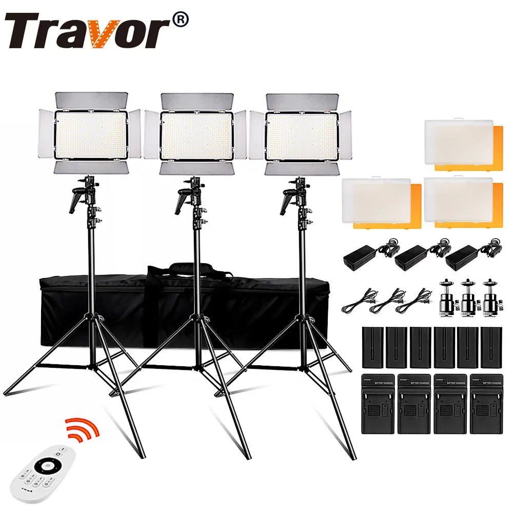 Travor TL-600A 3 مجموعة لوحة الصمام استوديو التصوير ملء ضوء كيت التصوير الفوتوغرافي مصباح ال اي دي لكاميرا الفيديو اطلاق النار