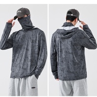 Veste unisexe adulte respirante et anti-rides en soie glacée ultra-fine avec capuche, protection solaire UPF50+ pour la pêche estivale