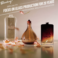 Flacons de parfum en verre vides de luxe sur mesure, formes variées, 50ml-400ml, surface ambre dorée dégradée, multi-impression, prêts à l'emploi