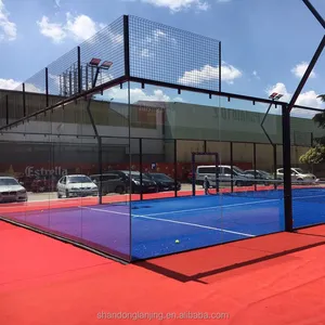 2021China Outdoor Paddle Tennis Court Supplier 10mm 12mm Tempered Glass Tennis Court Glass