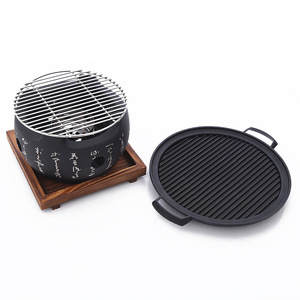 Japon masa üstü Teppanyaki ızgara toz kaplı kömür BARBEKÜ ızgara japonya tarzı masa üstü ızgara - Product Image 3